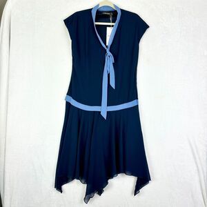 Babeyond Flapper Gatsby Dress Size 8 NWT Drop Waist 1920s Vintage Navy Blue